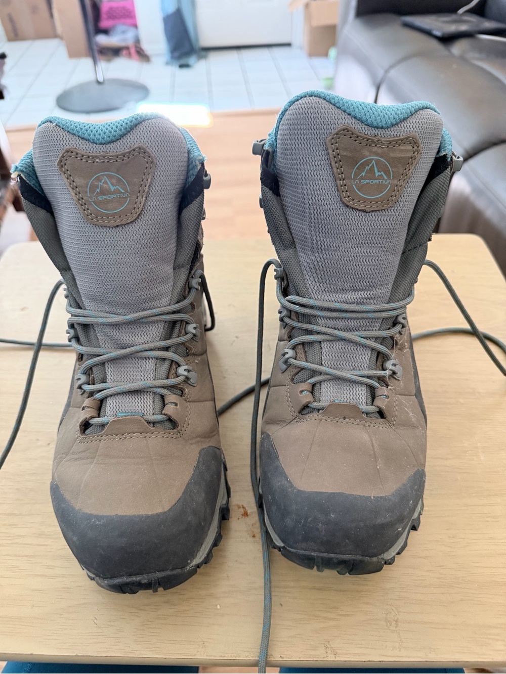 La Sportiva Women's Brown and Teal Lace-Up Hiking Boots